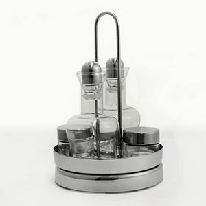 Galheteiro Inox Giratório Bergamo 5 Peças - Riva