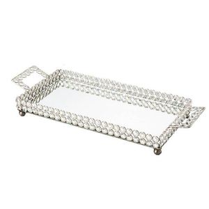 Bandeja de Ferro Quadrada Cristal com Espelho - Wolff