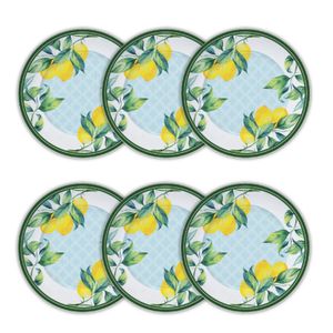 Conjunto 6 Pratos Para Sobremesa de Porcelana 22 cm - Germer