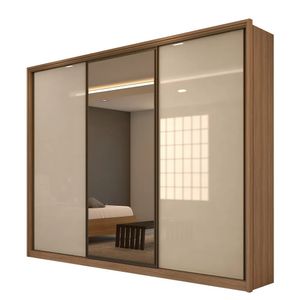 Guarda Roupa Spazio 3 Portas MDF Super Glass - Lopas