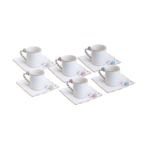 Jogo de Xícaras 6 Peças de Porcelana Plate Birds  - Wolff