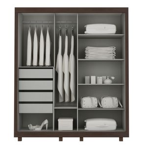 Guarda Roupa Pérola 2 Portas Deslizantes com Espelho - Gelius