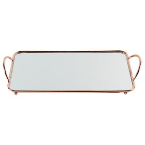 Bandeja Retangular Espelhada 34cm Metal - BTC