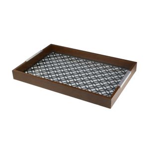 Bandeja de Madeira com Vidro Star - Woodart