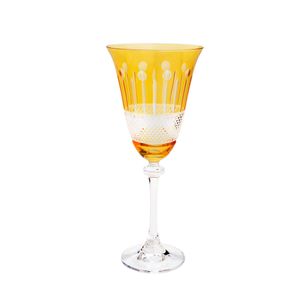 Jogo de Taças 6 Peças Cristal Lapidada para vinho Topazio Alexandra Asio 350Ml - Rojemac