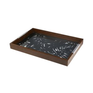 Bandeja de Madeira com Espelho Flowers - Woodart