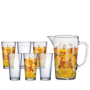 Jogo de Jarra com Copos de Vidro Mix 7 Peças 1,2 Litros - Ruvolo