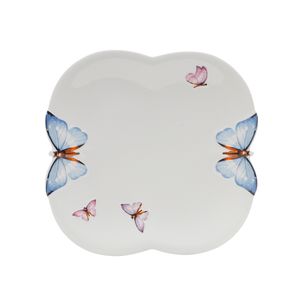 Jogo de Pratos Rasos em Porcelana 6 Peças Borboletas - Wolff