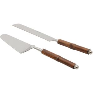 Conjunto para Bolo 2 Peças Aço Inox com Cabo de Bambu - Rojemac