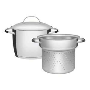 Jogo Cozi-Pasta Allegra 2 Peças em Aço Inox com Fundo Triplo - Tramontina
