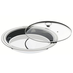 Prato Fundo Aço Inox com Tampa de Vidro Ø 39cm Ciclo - Tramontina