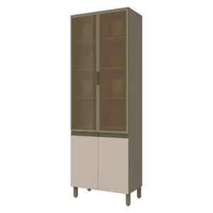 Cristaleira com 4 Portas Connect Duna e Cristal - Henn