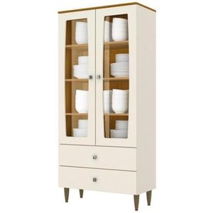 Cristaleira 2 Portas Liz Off White Nature - Henn