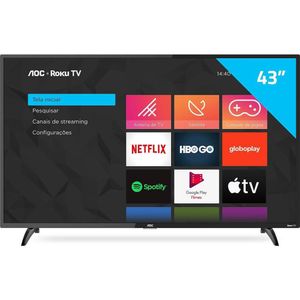 Smart TV LED 43" Full HD com Wi-Fi Roku Mobile - AOC