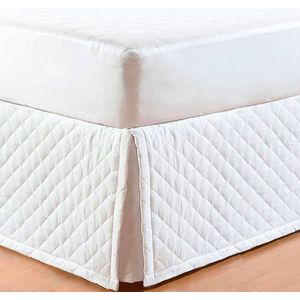 Saia para Cama Box Solteiro Matelassada Branco - Jolitex