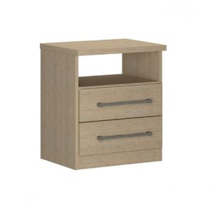 Mesa de Cabeceira 2 Gavetas Noce - Nova Mobile