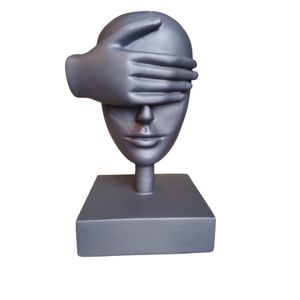 Escultura de Máscara Rosto Cego em Cerâmica - Pieta