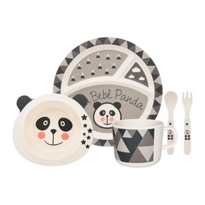 Conjunto de Refeição Infantil Panda 5 Peças - Oxford