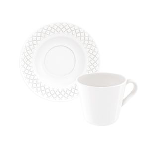 Conjunto Xícara e Pires de Chá Ingrid em Porcelana - Tramontina