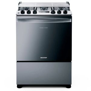 Fogão 5 Bocas Inox com Turbo Chama e Touch Timer - Brastemp
