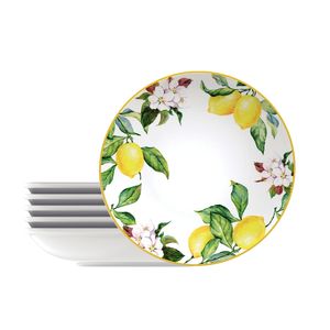 Conjunto de Pratos Fundos Carmen em Porcelana 22cm 6 Peças - Tramontina
