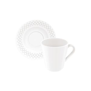 Jogo de Xícara e Pires de Café Ingrid em Porcelana 70ml - Tramontina