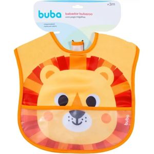 Babador Com Bolso Impermeável Bubazoo Leão - Buba