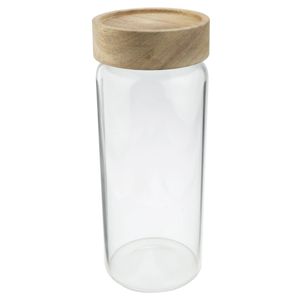 Porta Mantimentos em Vidro com Tampa em Bambu 800ml - Full Fit