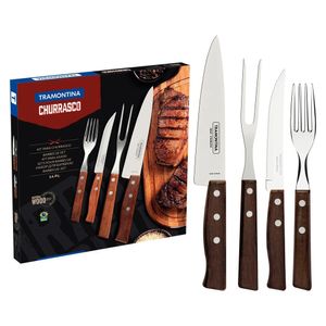 Kit para Churrasco 14 peças em Inox e Cabos de Madeira - Tramontina