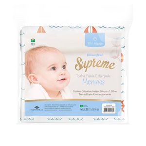 Kit de Toalha Fralda Supreme 3 Peças 100% Algodão - Incomfral