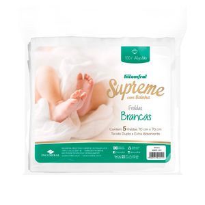 Kit de Toalha Fralda Supreme 5 Peças com Bainha 70x70cm - Incomfral