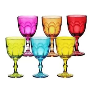 Jogo de Taças para Vinho Marrak Coloridas 6 Peças 270ml - Etilux