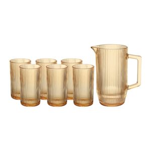 Conjunto de Jarra 1,2L com 6 Copos 420ml Graffiato em Vidro - Hauskraft