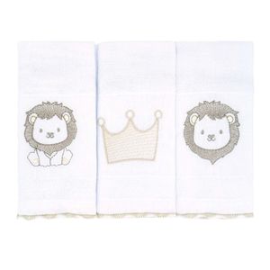 Kit de Toalha de Boquinha 3 Peças Bublim Festone 34x40cm Leão - Incomfral