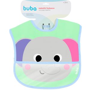 Babador Com Bolso Impermeável Bubazoo Elefante - Buba