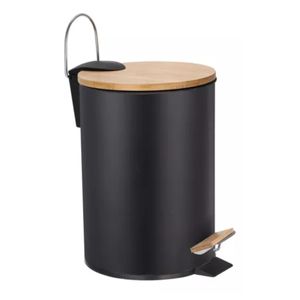 Lixeira Round 5 Litros em Bambu com Pedal - Mek Jolitex