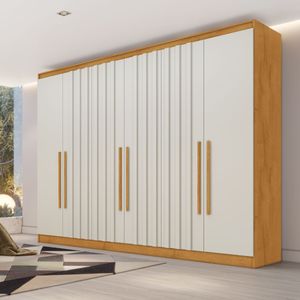 Guarda Roupa Oxford de Casal com 6 Portas Ripadas em MDF - Europa Móveis