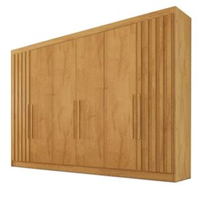 Guarda Roupa Potente de Casal 6 Portas Ripadas em MDF - Europa