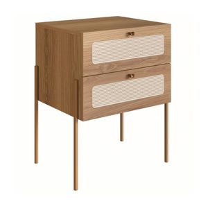 Mesa de Cabeceira Oslo 2 Gavetas com Tela em MDP - Artesano