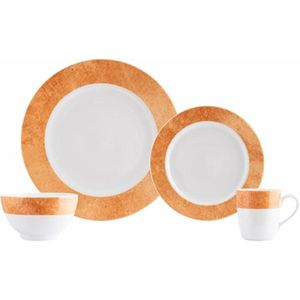 Conjunto de Porcelana Bowl e Caneca 24 Peças Cromo - Schmidt