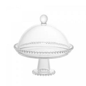 Prato para Bolo Pearl com Pé em Cristal 20cm - Wolff