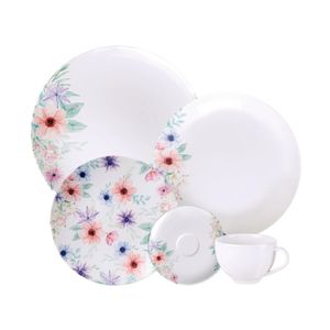 Aparelho de Jantar Floratta em Porcelana Decorada 30 Peças - Tramontina