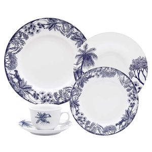 Aparelho de Jantar e Chá 30 Peças Flamingo Toile De Jouy - Oxford
