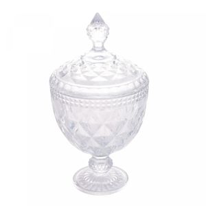 Potiche Diamond Decorativo com Pé em Cristal - Lyor