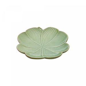 Prato Decorativo Folha de Bananeira 20cm em Cerâmica - Lyor