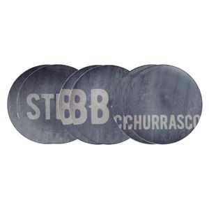 Kit Prato Raso 4 Peças para Churrasco Stone em Porcelana 28cm - Tramontina