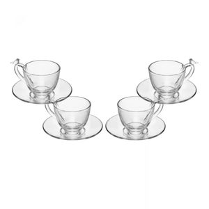 Conjunto 4 Xícaras Com Pires 180ml Em Cristal Ecológico Bird - Wolff