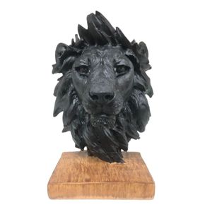 Escultura Leão Com Base Em Resina - Entrecasa
