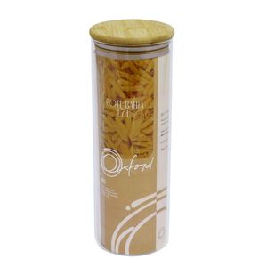 Pote Bahia de Vidro Com Tampa Bambu 1,7L - Oxford