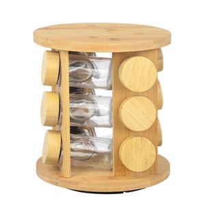 Porta Condimentos 12 Peças 80ml Em Suporte de Bambu - Wolff
